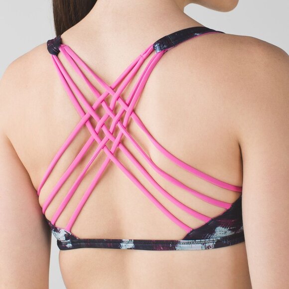 lululemon athletica Other - GUC Lululemon Free To Be Bra (Wild) Static Blossom Multi Pink Paradise | Size 10